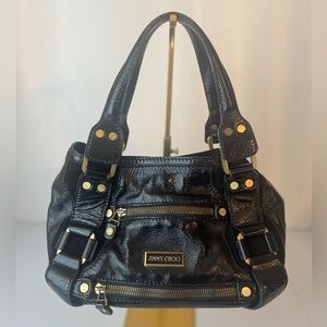 Authentic Jimmy Choo Black Patent Leather hand bag